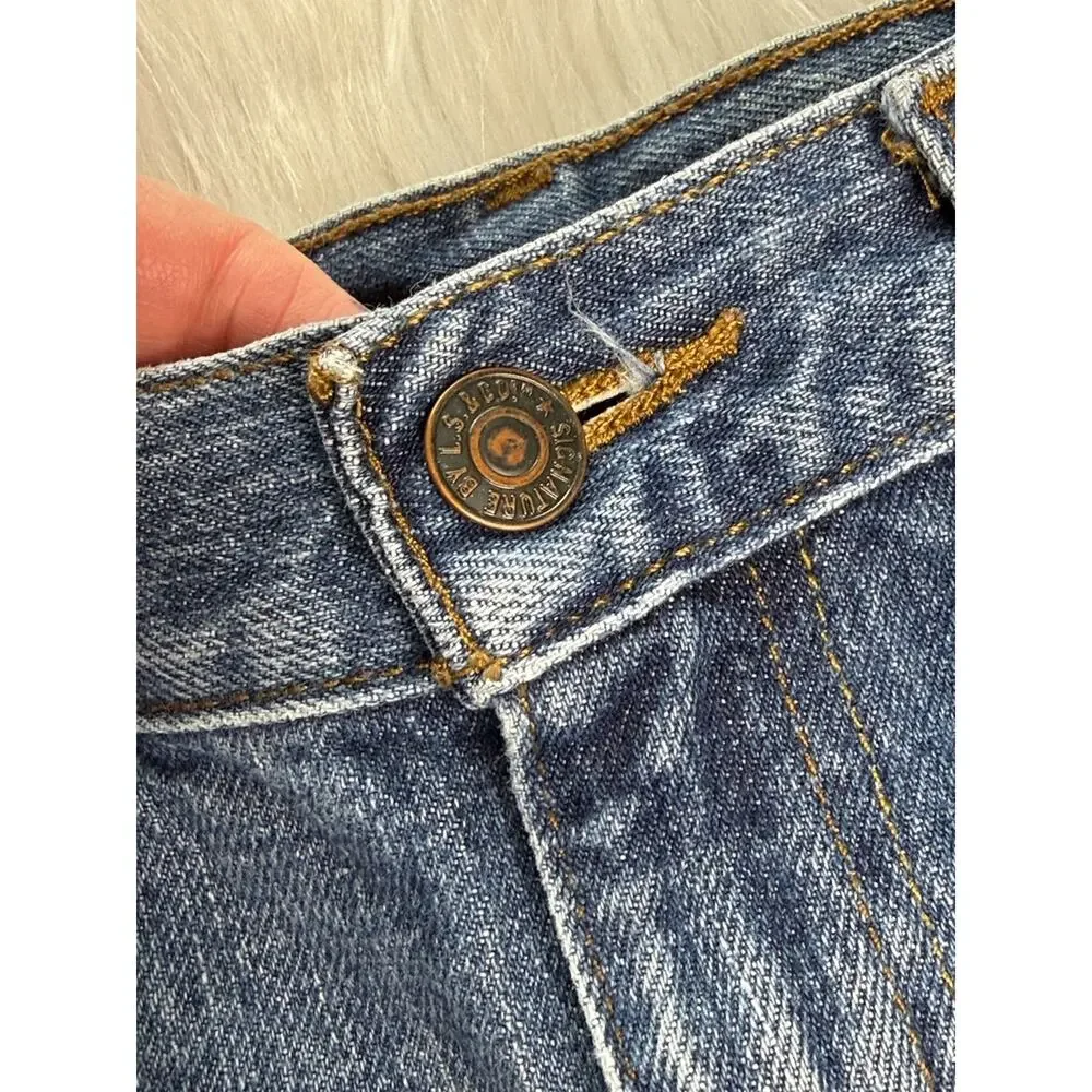 Levi’s Faded Blue Denim High Rise Cut Offs
